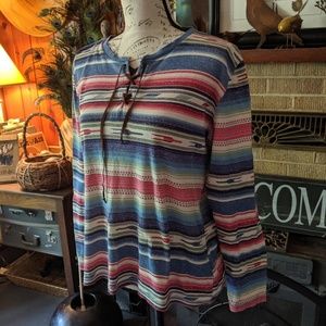 Chaps Tops - Chaps Denim long sleeves Western Shrit lace up Chaps Tops - Chaps Denim long sleeves Western Shrit lace up